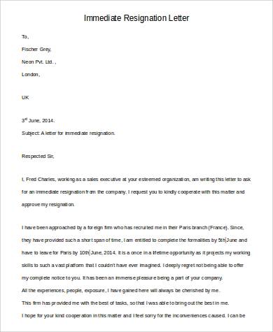 immediate resignation letter1