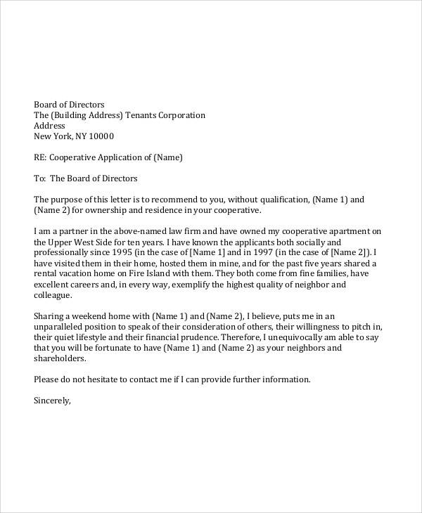 Reference Letter Purpose