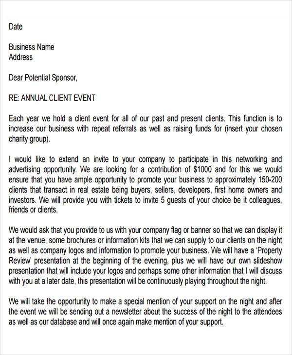business donation request letter