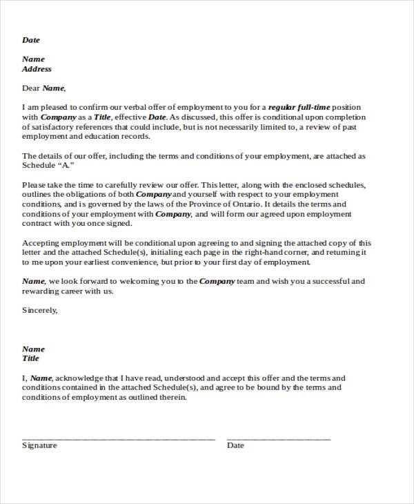 FREE 25+ Job Letter Templates in PDF | MS Word