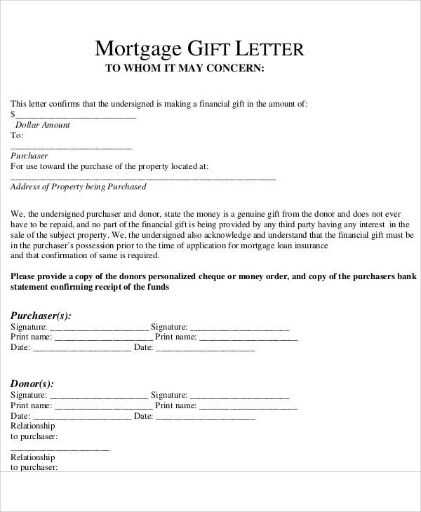 FREE 45+ Sample Gift Letter Templates in PDF MS Word