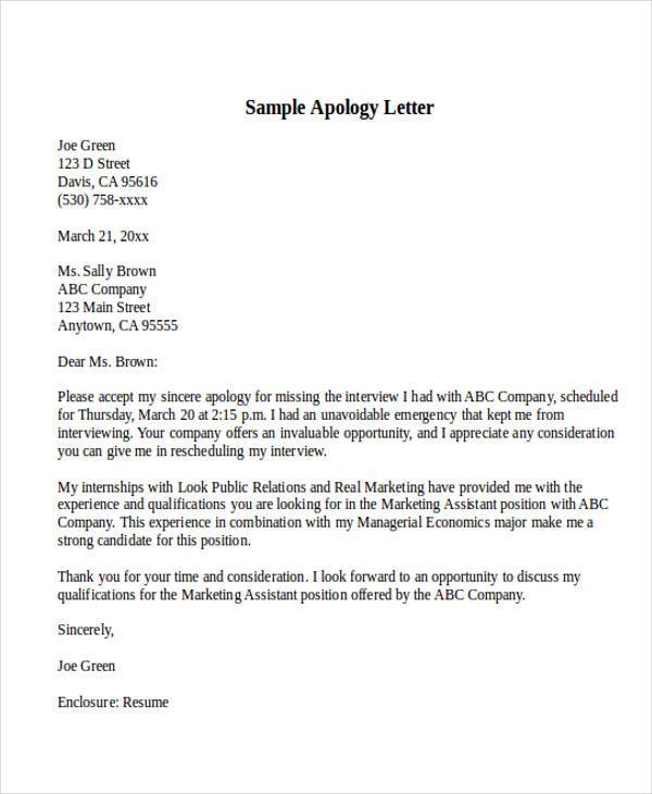 formal apology letter doc