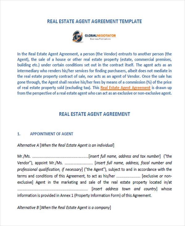 real estate agent appointment letter