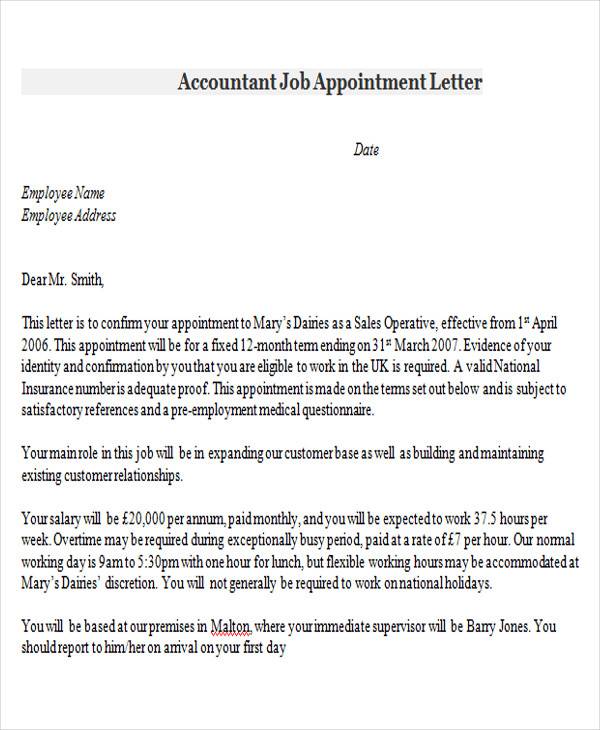 accountant job appointment letter1