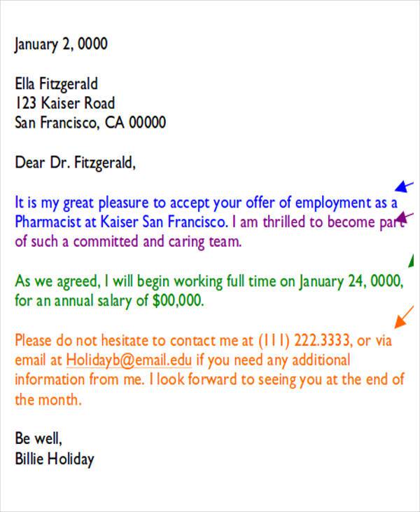 employer job acceptance letter pdf