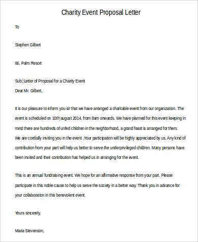 charity event proposal letter