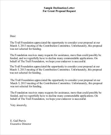 grant proposal request letter