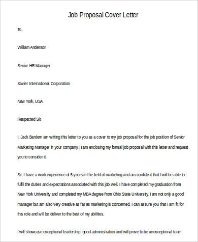 job proposal cover letter