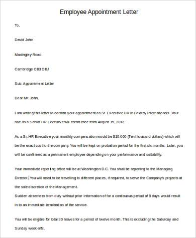 employee appointment letter1