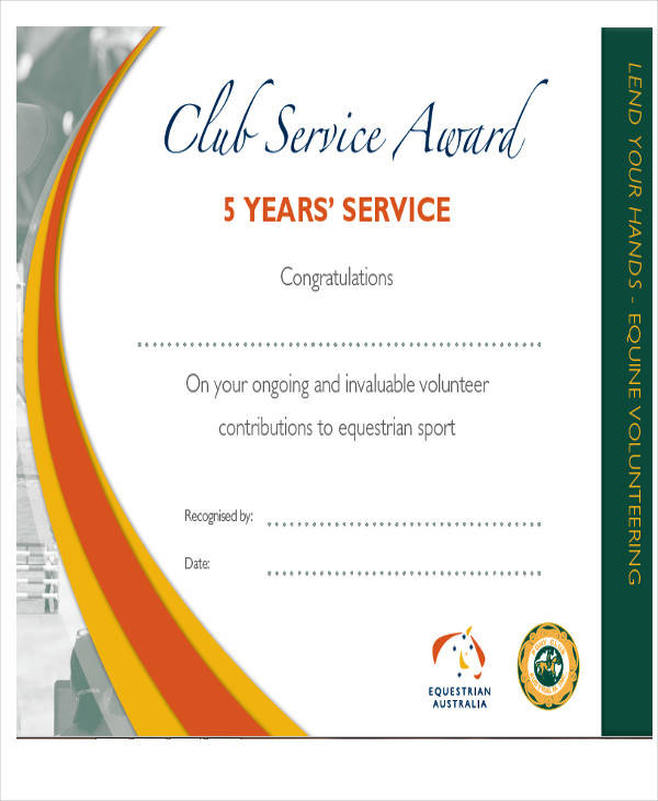 5 Year Service Award Certificate Template Get What You Need For Free