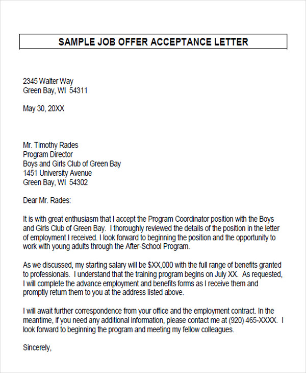 Job Proposal Letter Example