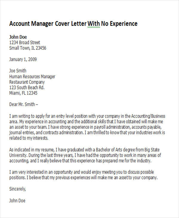 FREE 8+ Account Manager Cover Letter Templates in MS Word ...