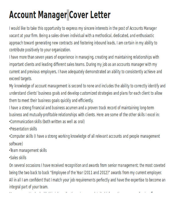 account manager introduction letter