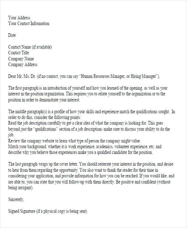 cover letter examples for account manager