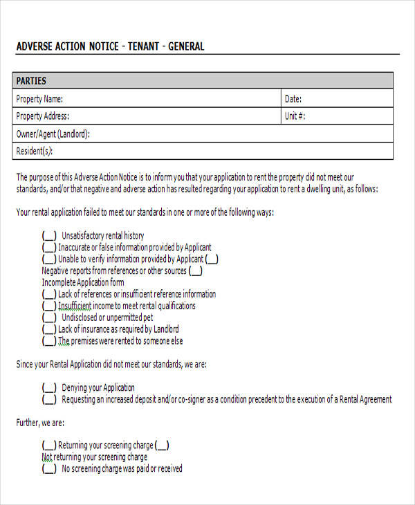 adverse action notice form2