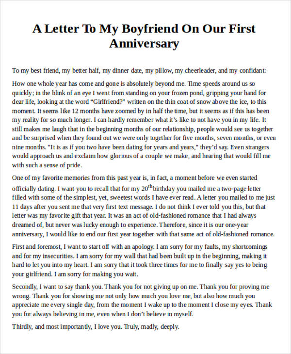 anniversary love letter to boyfriend