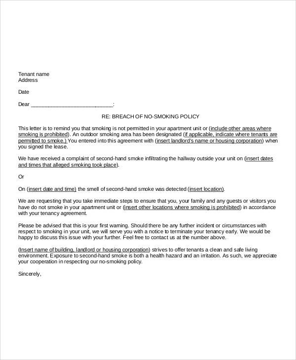 apartment tenant complaint letter