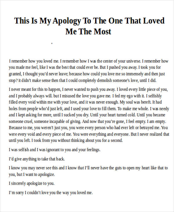 Apology Love Letter To Girlfriend1 