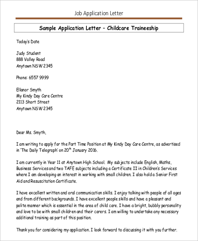 application letter for job