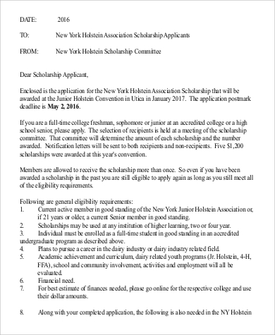 application letter for scholarship committee