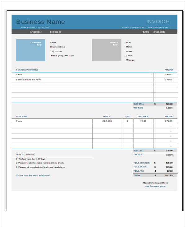 FREE 6 Auto Sales Receipt Samples In MS Word PDF