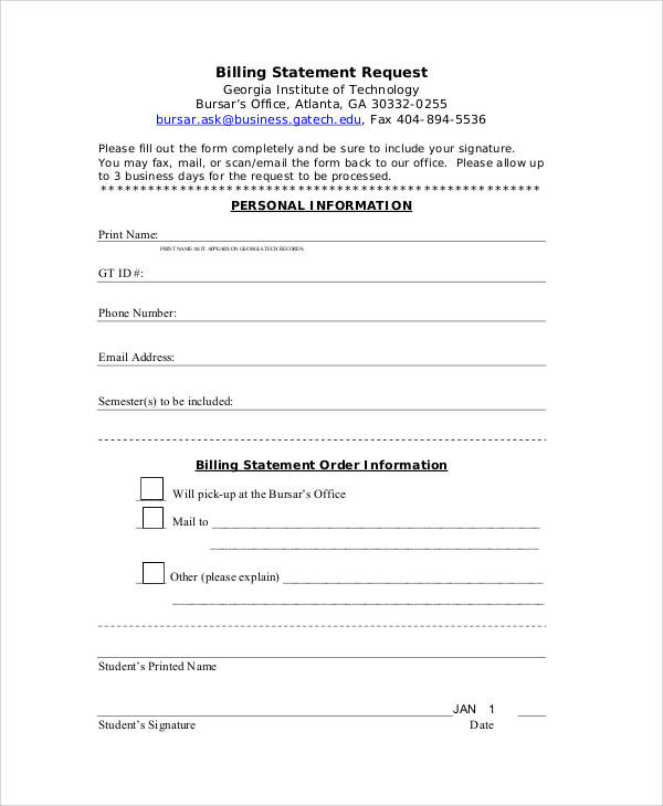 billing statement request form1