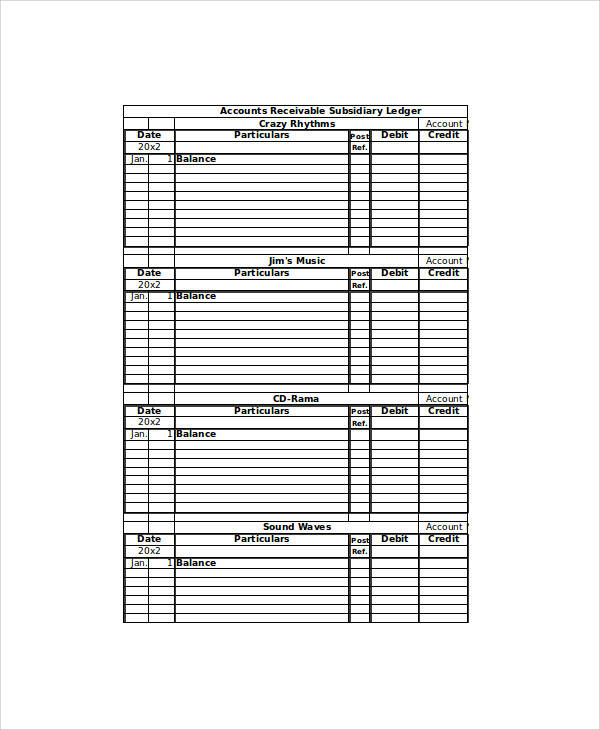 blank accounting journal ledger form