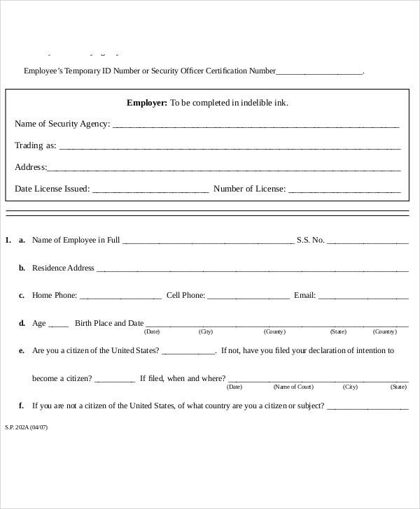 blank employee statement form