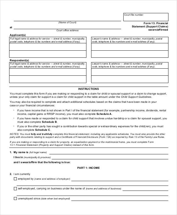 Federal Supporting Statements Template