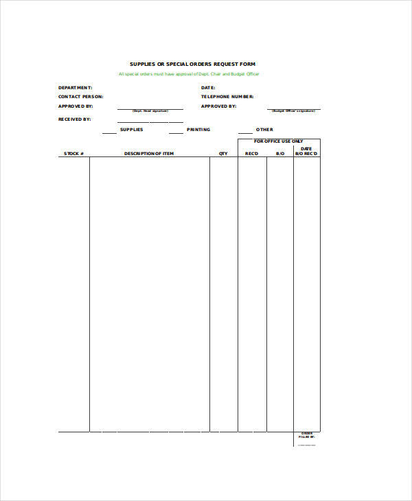 blank supply requisition form