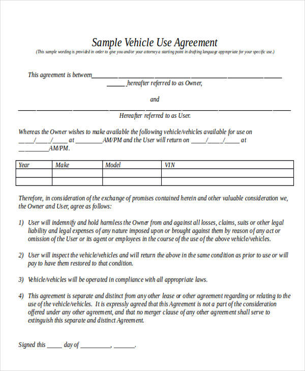 Truck Lease Agreement Template Free Printable Templates