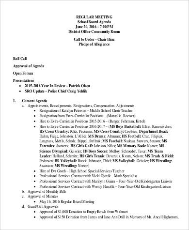 board meeting agenda format in pdf