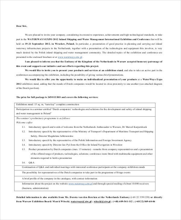 business conference invitation letter