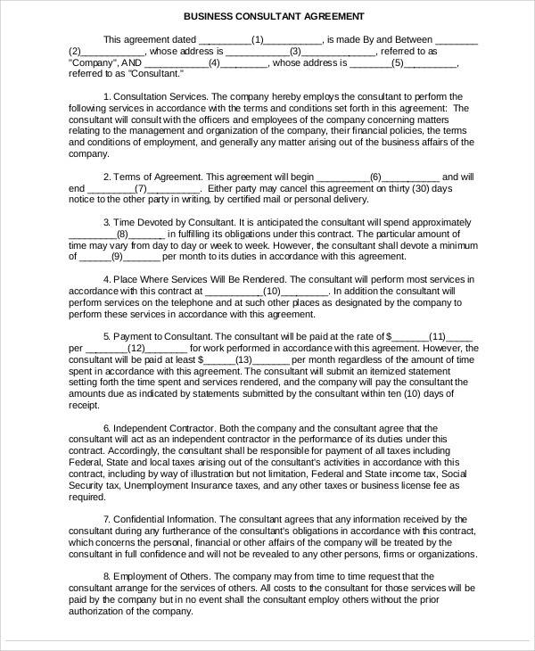 business consultant agreement