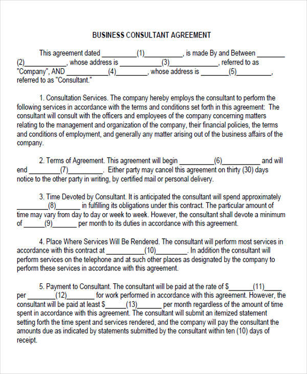 business consultant agreement1