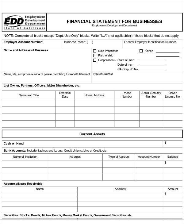 business financial statement form1