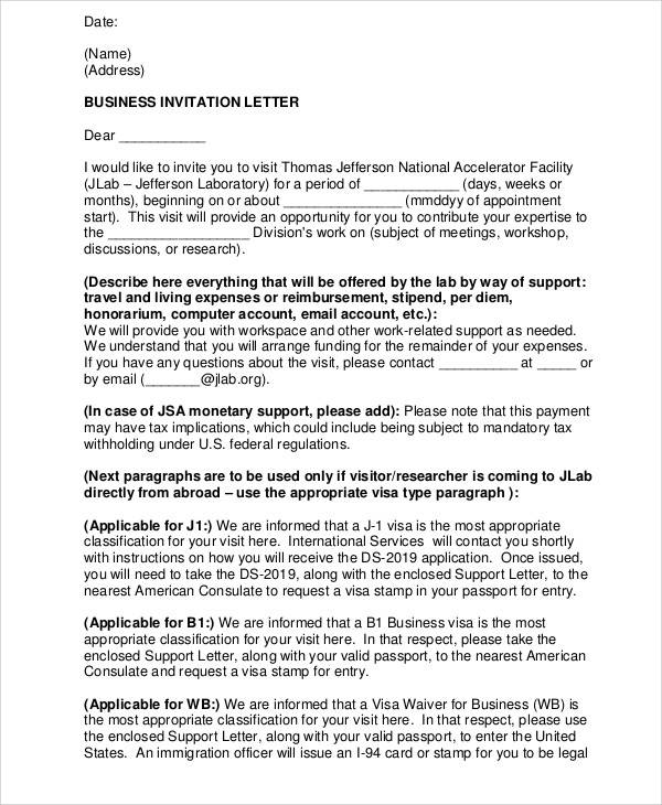 visa an invitation uk letter for PDF, Letters  Invitation of 32 Pages Word, Examples