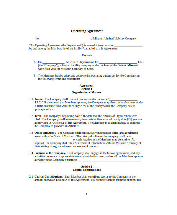 business plan operating agreement1