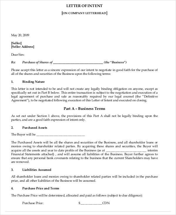 business purchase letter of intent5