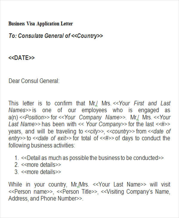 business visa application letter4