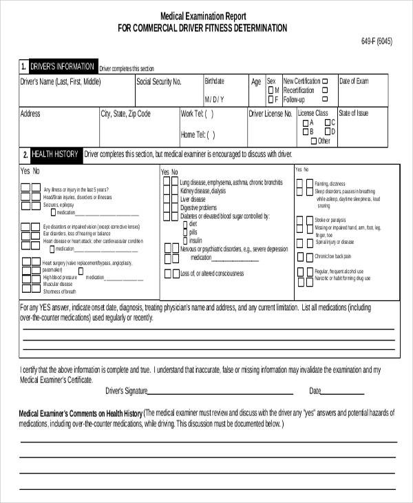 cdl physical fitness medical form
