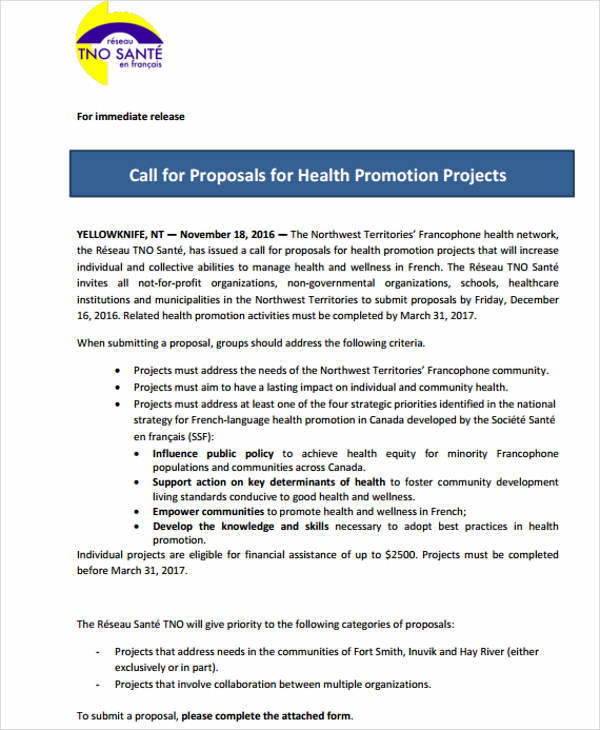 call for health promotion