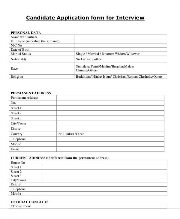 candidate interview application form1