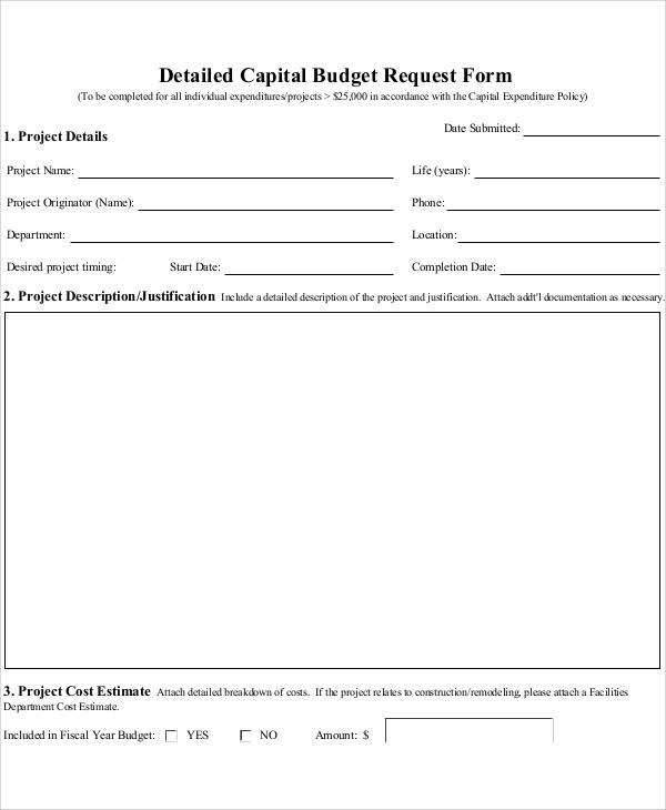 capital budget request form