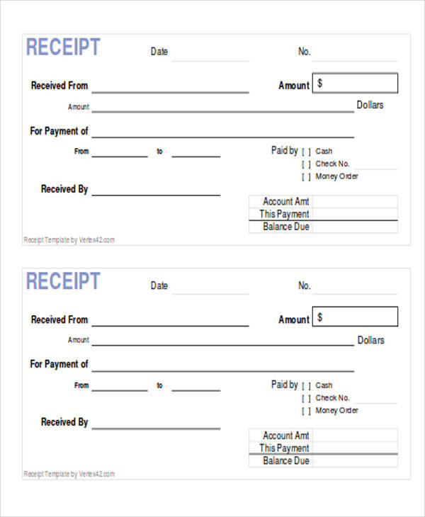 free 36 printable receipt forms in pdf ms word