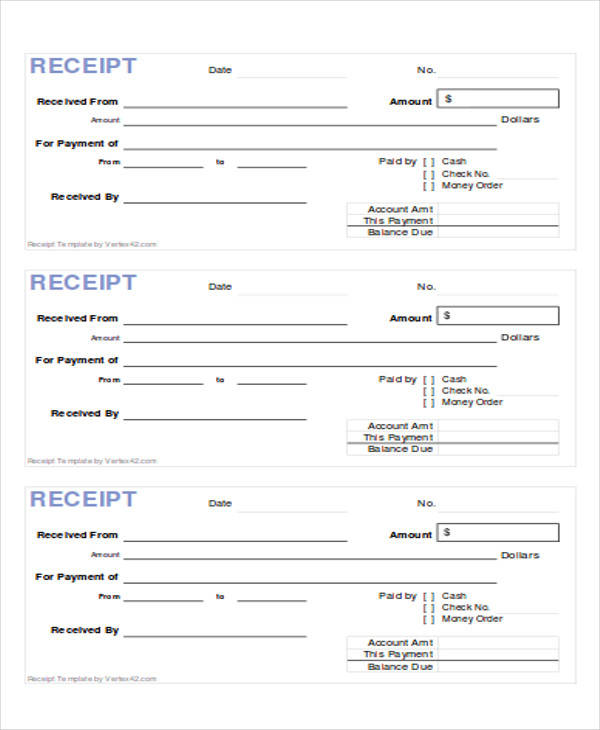 cash payment receipt form3