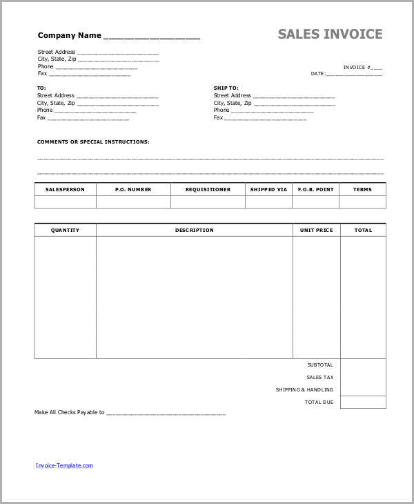 invoices for sale