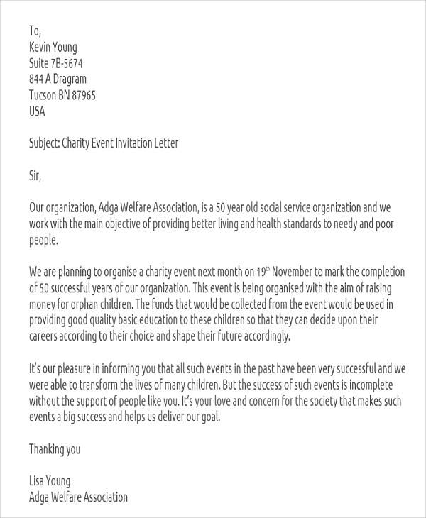 51 pdf INVITATION LETTER FOR CHARITY EVENT EXAMPLE PRINTABLE HD DOCX 