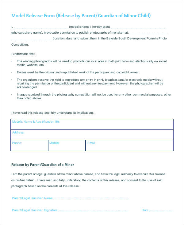 child model release form