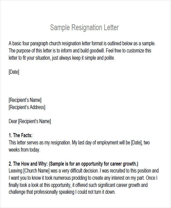 FREE 12+ Sample Membership Resignation Letter Templates in PDF, Word